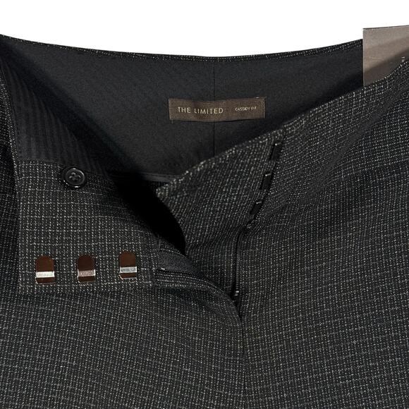 The Limited SZ 14 Cassidy Fit Flare Pants High Waisted Abstract Flat Front Black - Picture 3 of 8